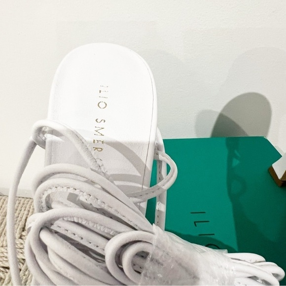 NWT Ilio Smeraldo llenia 02 Strappy Ankle Tie High Heel Sandals White size 37 - Picture 9 of 12